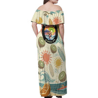 NZ Slang Sweet As Kiwi Shaka Sign Family Matching Off Shoulder Maxi Dress and Hawaiian Shirt New Zealand Surfboards Sun and Tropical Beach Retro