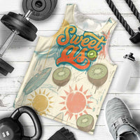 NZ Slang Sweet As Kiwi Shaka Sign Men Tank Top New Zealand Surfboards Sun and Tropical Beach Retro
