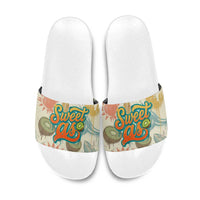 NZ Slang Sweet As Kiwi Shaka Sign Slide Sandals New Zealand Surfboards Sun and Tropical Beach Retro
