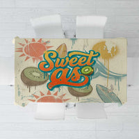 NZ Slang Sweet As Kiwi Shaka Sign Tablecloth New Zealand Surfboards Sun and Tropical Beach Retro