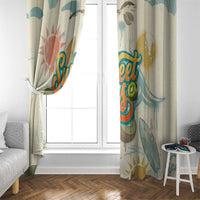 NZ Slang Sweet As Kiwi Shaka Sign Window Curtain New Zealand Surfboards Sun and Tropical Beach Retro