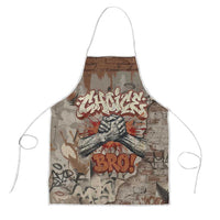Choice Bro Graffiti Handshake Apron New Zealand Slang Fern Brick Wall and Urban Street Art