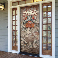 Choice Bro Graffiti Handshake Door Cover New Zealand Slang Fern Brick Wall and Urban Street Art