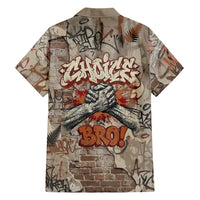 Choice Bro Graffiti Handshake Family Matching Summer Maxi Dress and Hawaiian Shirt New Zealand Slang Fern Brick Wall and Urban Street Art TS04 - Polynesian Pride
