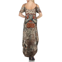Choice Bro Graffiti Handshake Family Matching Summer Maxi Dress and Hawaiian Shirt New Zealand Slang Fern Brick Wall and Urban Street Art TS04 - Polynesian Pride