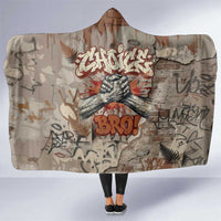Choice Bro Graffiti Handshake Hooded Blanket New Zealand Slang Fern Brick Wall and Urban Street Art
