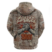 Choice Bro Graffiti Handshake Hoodie New Zealand Slang Fern Brick Wall and Urban Street Art