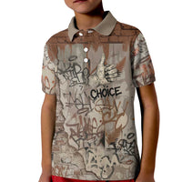 Choice Bro Graffiti Handshake Kid Polo Shirt New Zealand Slang Fern Brick Wall and Urban Street Art