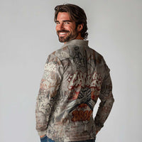 Choice Bro Graffiti Handshake Long Sleeve Polo Shirt New Zealand Slang Fern Brick Wall and Urban Street Art