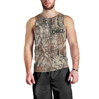 Choice Bro Graffiti Handshake Men Tank Top New Zealand Slang Fern Brick Wall and Urban Street Art