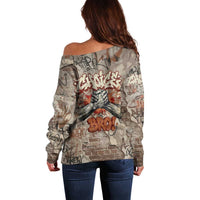 Choice Bro Graffiti Handshake Off Shoulder Sweater New Zealand Slang Fern Brick Wall and Urban Street Art