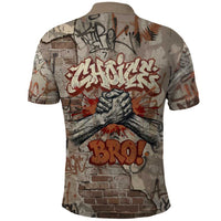 Choice Bro Graffiti Handshake Polo Shirt New Zealand Slang Fern Brick Wall and Urban Street Art