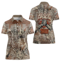 Choice Bro Graffiti Handshake Women Polo Shirt New Zealand Slang Fern Brick Wall and Urban Street Art