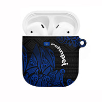 Pohnpei Federated States Of Micronesia AirPods Case Polynesian Tribal Heritage Art With Blue Island Tattoo Patterns