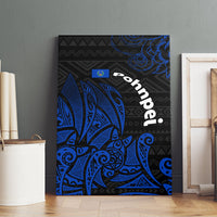 Pohnpei Federated States Of Micronesia Canvas Wall Art Polynesian Tribal Heritage Art With Blue Island Tattoo Patterns