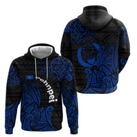 Pohnpei Federated States Of Micronesia Hoodie Polynesian Tribal Heritage Art With Blue Island Tattoo Patterns