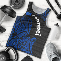 Pohnpei Federated States Of Micronesia Men Tank Top Polynesian Tribal Heritage Art With Blue Island Tattoo Patterns