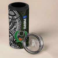 Pohnpei Federated States Of Micronesia 4 in 1 Can Cooler Tumbler Polynesian Tribal Heritage Art With Kaselehlie State Seal