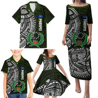 Pohnpei Federated States Of Micronesia Family Matching Puletasi and Hawaiian Shirt Polynesian Tribal Heritage Art With Kaselehlie State Seal
