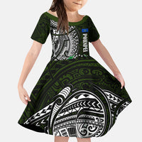 Pohnpei Federated States Of Micronesia Family Matching Summer Maxi Dress and Hawaiian Shirt Polynesian Tribal Heritage Art With Kaselehlie State Seal