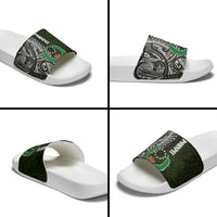Pohnpei Federated States Of Micronesia Slide Sandals Polynesian Tribal Heritage Art With Kaselehlie State Seal