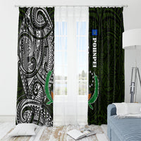 Pohnpei Federated States Of Micronesia Window Curtain Polynesian Tribal Heritage Art With Kaselehlie State Seal