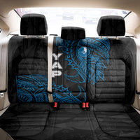 Yap Island Tribal Heritage Back Car Seat Cover Micronesian Polynesian Tattoo Pattern Blue Black Cultural Art