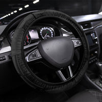Yap Island Tribal Heritage Steering Wheel Cover Micronesian Polynesian Tattoo Pattern Blue Black Cultural Art