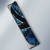 Yap Day Island Floral Tribal Heritage Auto Sun Shade Micronesian Hibiscus Pattern Polynesian Tattoo Blue Art