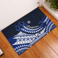 Northern Mariana Islands Saipan Rubber Doormat Polynesian Tribal Pattern - Commonwealth Seal Art TS04 - Polynesian Pride