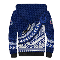 Northern Mariana Islands Saipan Sherpa Hoodie Polynesian Tribal Pattern - Commonwealth Seal Art