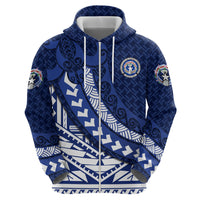 Northern Mariana Islands Saipan Zip Hoodie Polynesian Tribal Pattern - Commonwealth Seal Art TS04 - Polynesian Pride