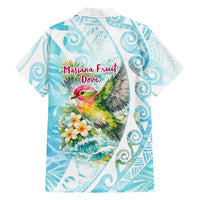 Saipan CMNI Family Matching Puletasi and Hawaiian Shirt Polynesian Northern Mariana Islands Fruit Dove Watercolor