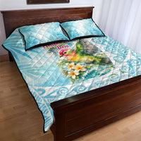 Saipan CMNI Quilt Bed Set Polynesian Northern Mariana Islands Fruit Dove Watercolor