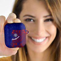 Saipan Northern Mariana Islands AirPods Case Polynesian Tribal Tattoo Art With Hibiscus Flowers And Seal