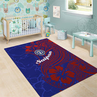 Saipan Northern Mariana Islands Area Rug Polynesian Tribal Tattoo Art With Hibiscus Flowers And Seal