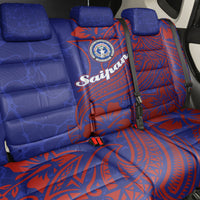 Saipan Northern Mariana Islands Back Car Seat Cover Polynesian Tribal Tattoo Art With Hibiscus Flowers And Seal