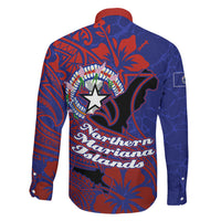 Saipan Northern Mariana Islands Family Matching Off The Shoulder Long Sleeve Dress and Hawaiian Shirt Polynesian Tribal Tattoo Art With Hibiscus Flowers And Seal TS04 - Polynesian Pride