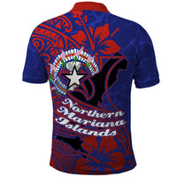 Saipan Northern Mariana Islands Polo Shirt Polynesian Tribal Tattoo Art With Hibiscus Flowers And Seal