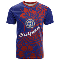 Saipan Northern Mariana Islands T Shirt Polynesian Tribal Tattoo Art With Hibiscus Flowers And Seal