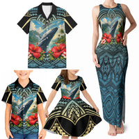 Personalized Masefau American Samoa Whale Family Matching Tank Maxi Dress and Hawaiian Shirt Polynesian Tribal Pattern Tropical Hibiscus TS04 - Polynesian Pride