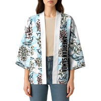 Personalized Masefau American Samoa Kimono Vintage Whale Hibiscus Ocean Waves TS04 - Polynesian Pride