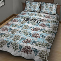 Personalized Masefau American Samoa Quilt Bed Set Vintage Whale Hibiscus Ocean Waves TS04 - Polynesian Pride