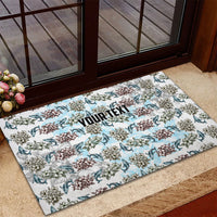 Personalized Masefau American Samoa Rubber Doormat Vintage Whale Hibiscus Ocean Waves TS04 - Polynesian Pride