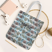 Personalized Masefau American Samoa Tote Bag Vintage Whale Hibiscus Ocean Waves TS04 White Strap One Size White Blue - Polynesian Pride