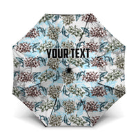 Personalized Masefau American Samoa Umbrella Vintage Whale Hibiscus Ocean Waves TS04 One Size Folded 11.42 inch Opened Diameter 37.4 inch White Blue - Polynesian Pride