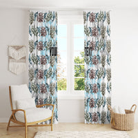 Personalized Masefau American Samoa Window Curtain Vintage Whale Hibiscus Ocean Waves TS04 - Polynesian Pride