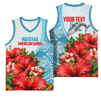 Personalized American Samoa Masefau Basketball Jersey Hibiscus Tropical Floral Whale Polynesian Tribal Pattern TS04 - Polynesian Pride