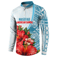 Personalized American Samoa Masefau Button Sweatshirt Hibiscus Tropical Floral Whale Polynesian Tribal Pattern TS04 - Polynesian Pride