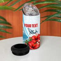 Personalized American Samoa Masefau 4 in 1 Can Cooler Tumbler Hibiscus Tropical Floral Whale Polynesian Tribal Pattern TS04 - Polynesian Pride
